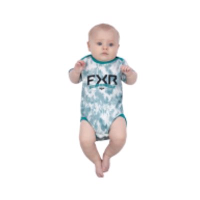 FXR INFANT PODIUM S / S ONESIE 23 CREAM / TEAL FIBER GR.12 / 18M